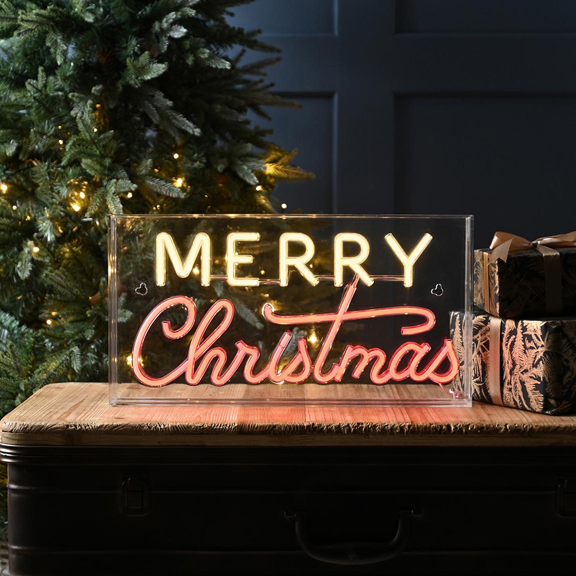 Lit Neon Merry Christmas Sign main product photo