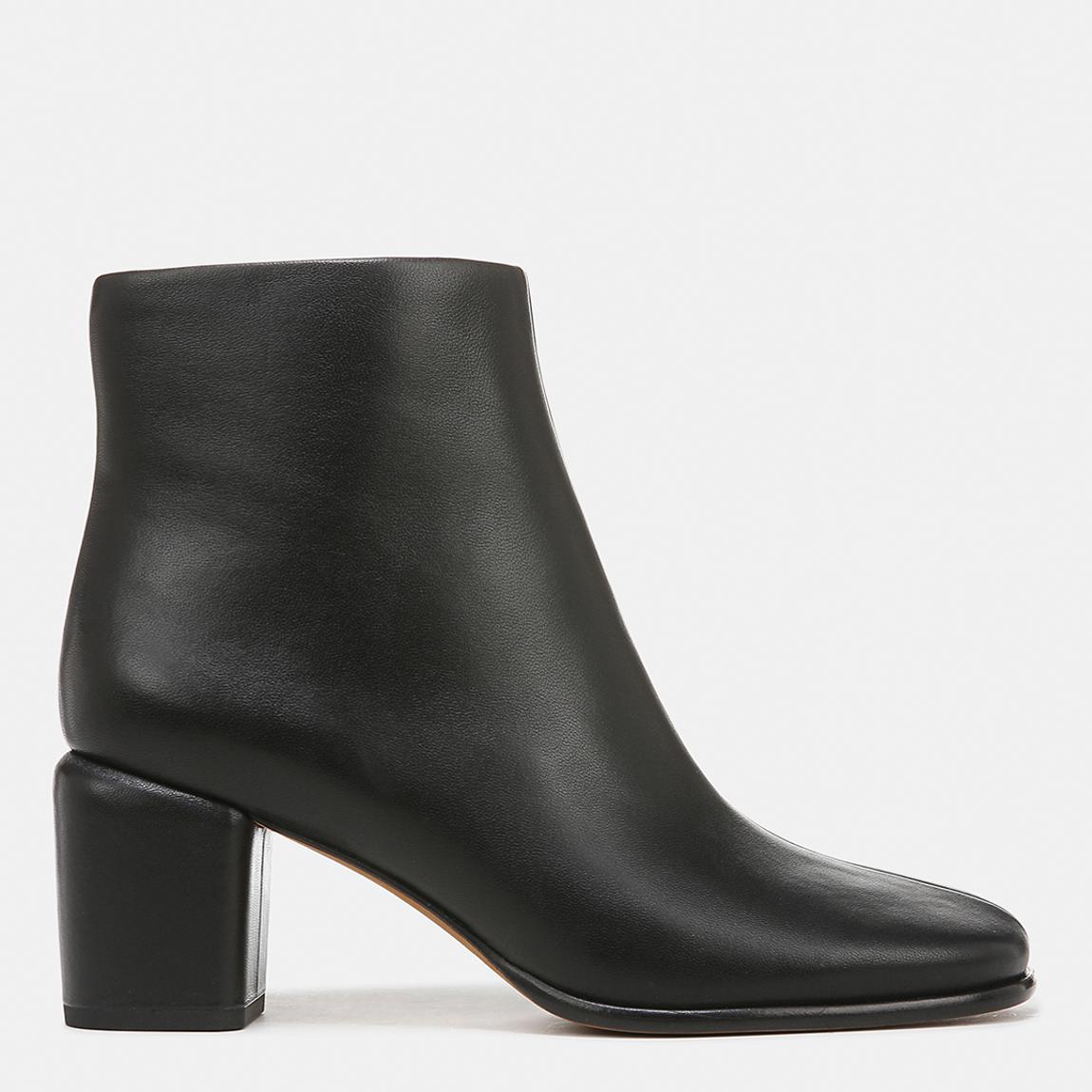 Women's Black Maggie Leather Heeled Ankle Boots main product photo