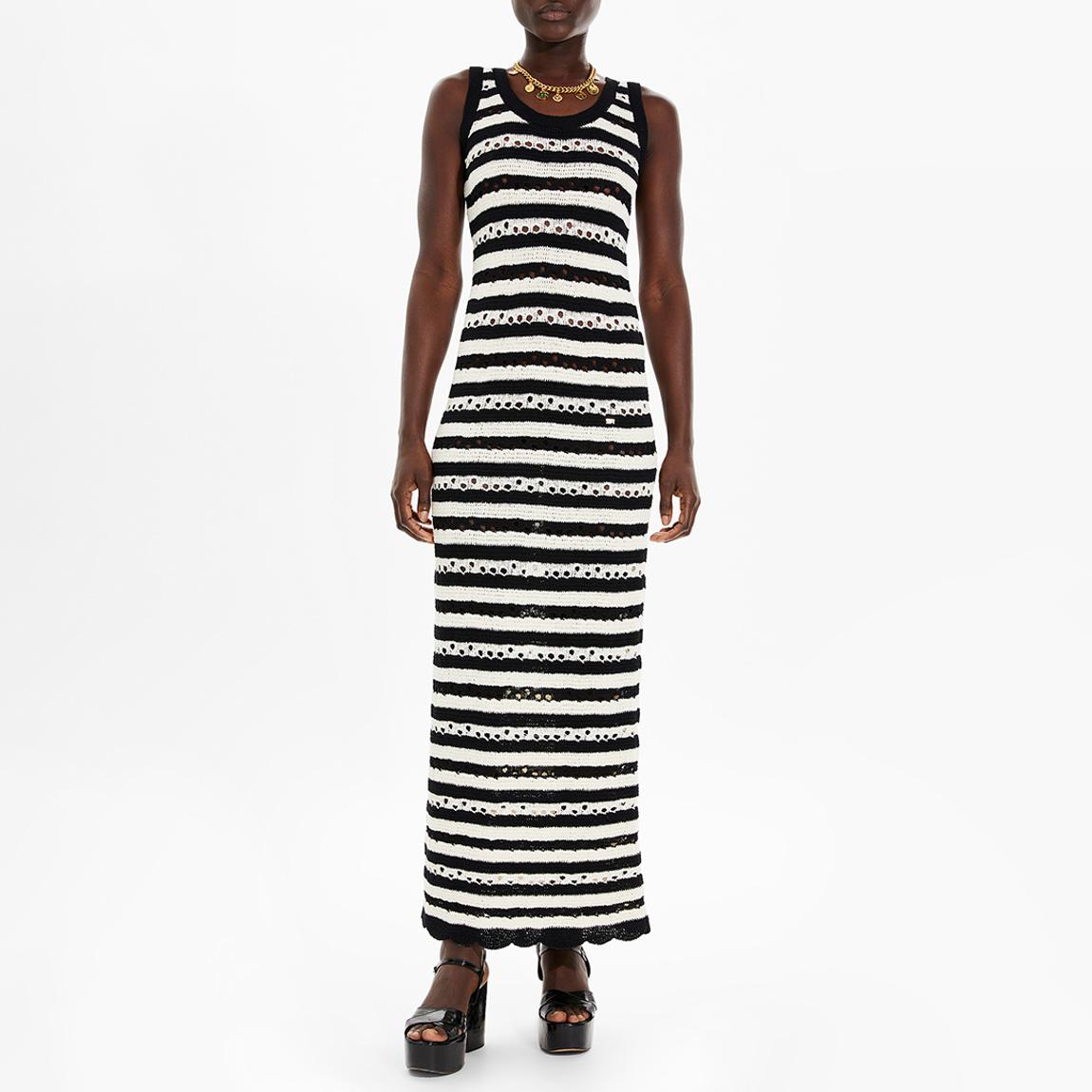 Black/White Striped Maxi Dress main product photo