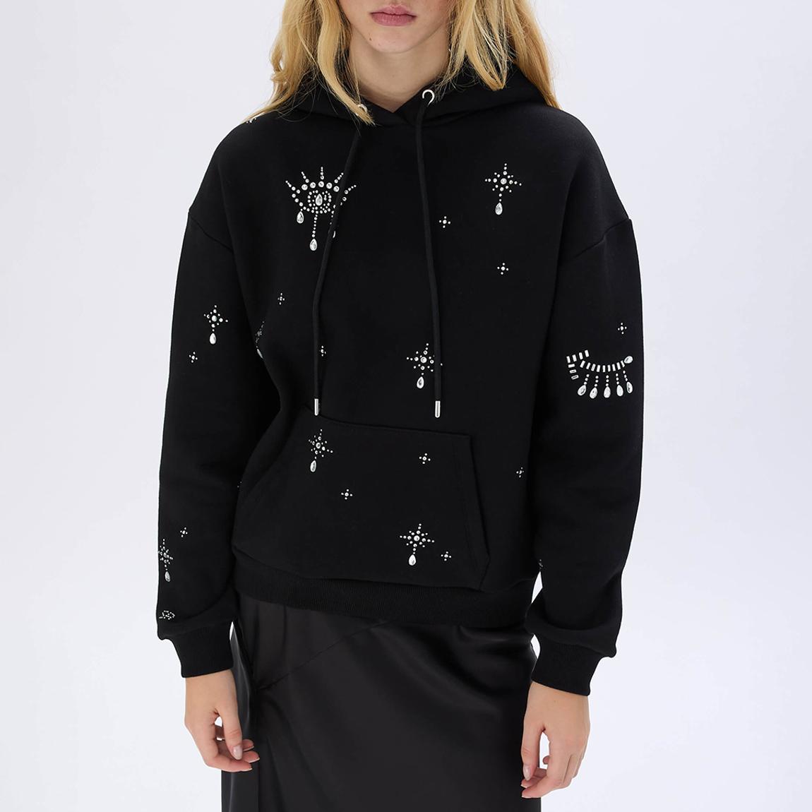 Black Gem Embelished Hoodie main product photo