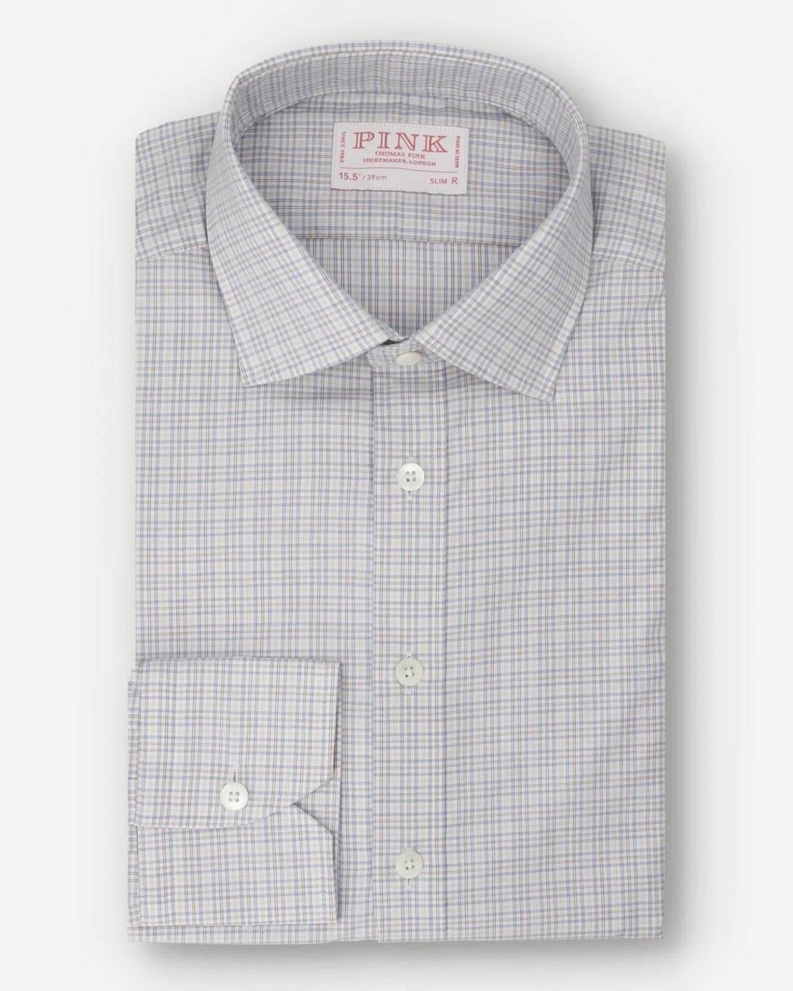 Thomas Pink Thomas Pink White and Multi Slim Fit Check Formal Shirt -  BrandAlley