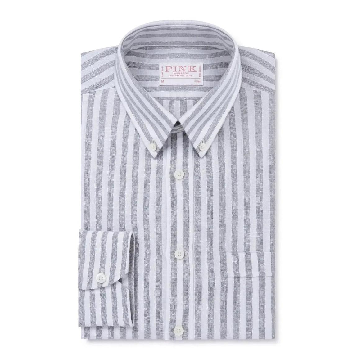 Thomas Pink Slim Fit Oxford Stripe Shirt - Smart Casual Elegance main product photo