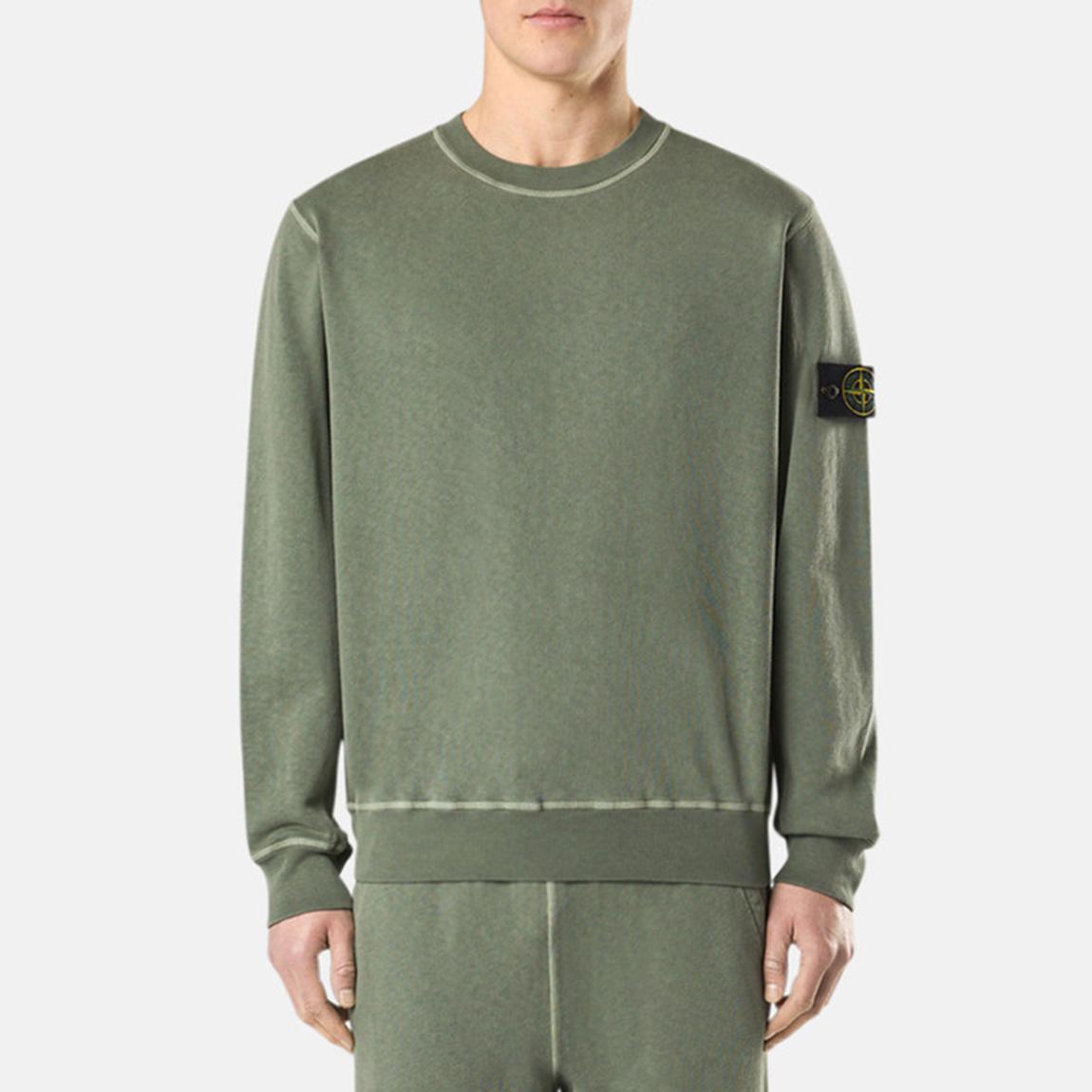 Khaki Green Malfie Cotton Fleece Sweatshirt main product photo