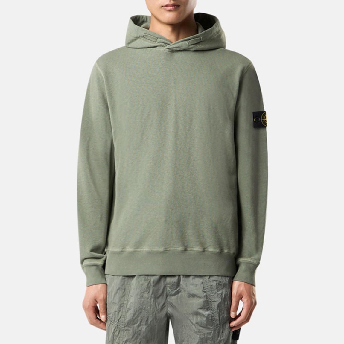 Khaki Green Malfie Cotton Fleece Hoodie main product photo