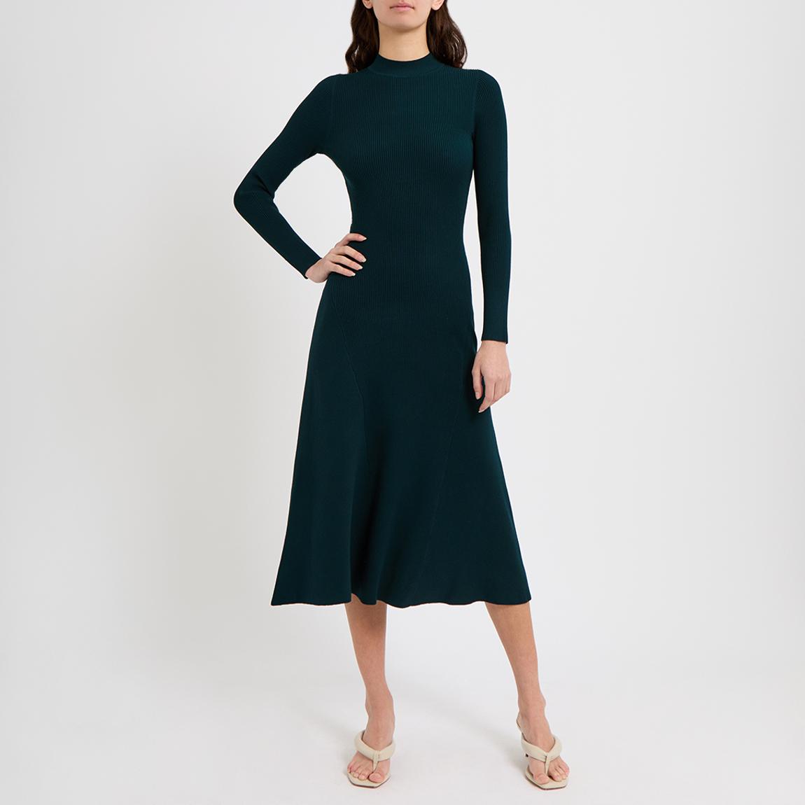 Reiss Teal Chrissy Knitted Midi Dress - BrandAlley