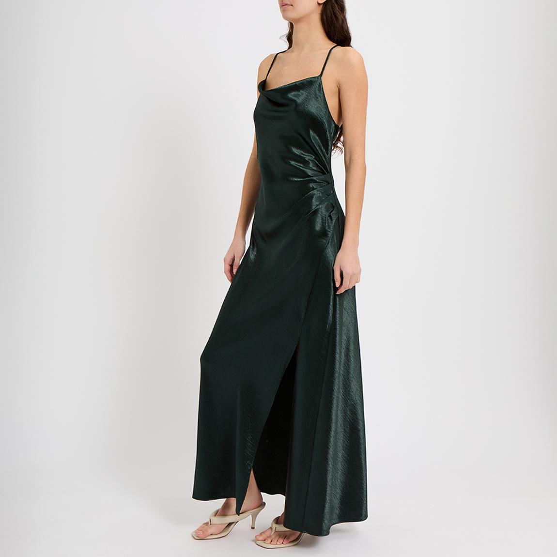Teal Paisley Satin Slip Dress main product photo