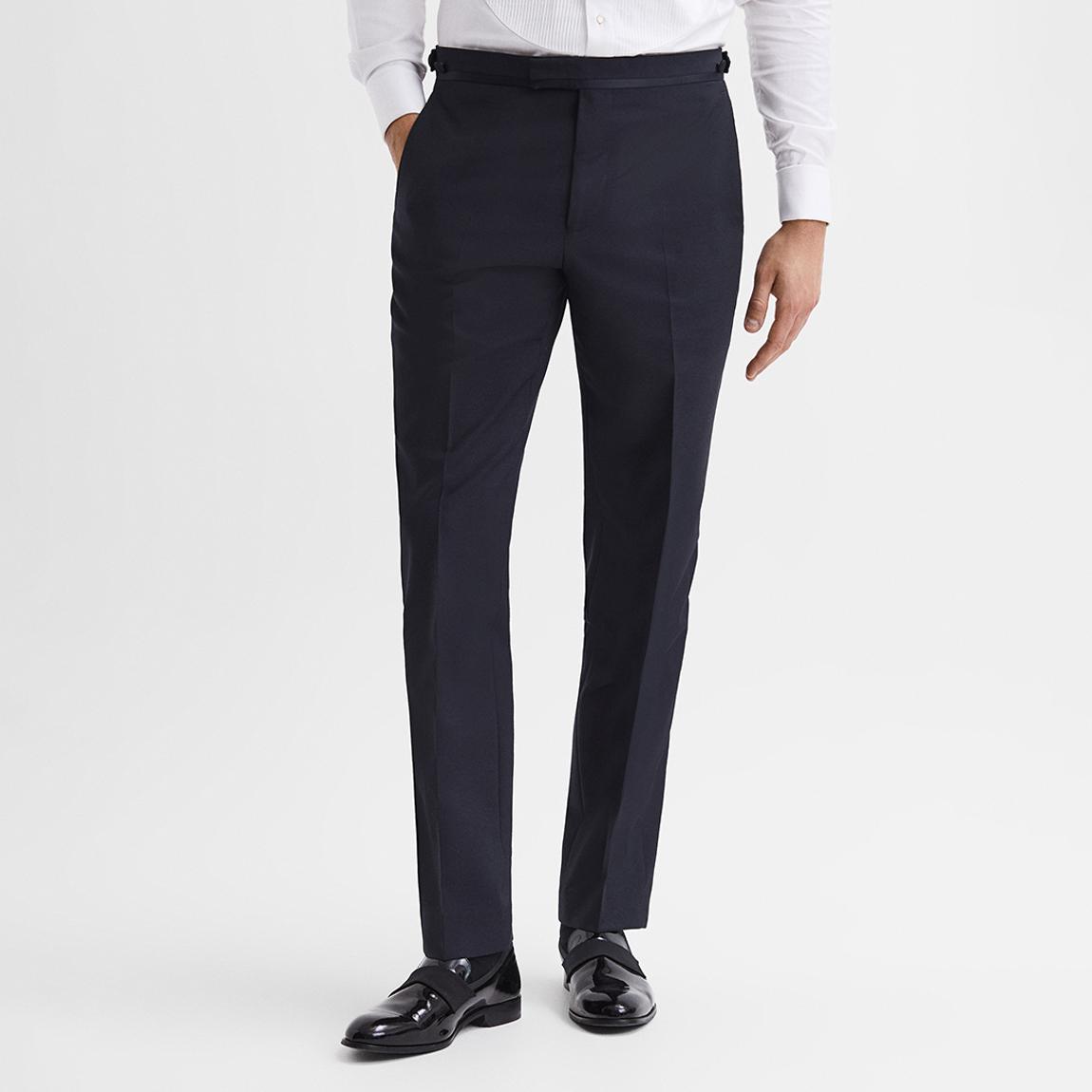 Navy Satin Side Stripe Tuxedo Trousers main product photo