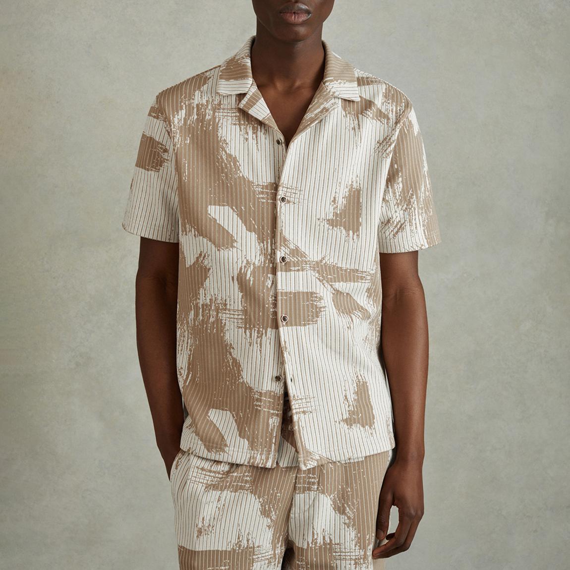 Stone Brushstroke Print Viceroy Short Sleeve Shirt main product photo