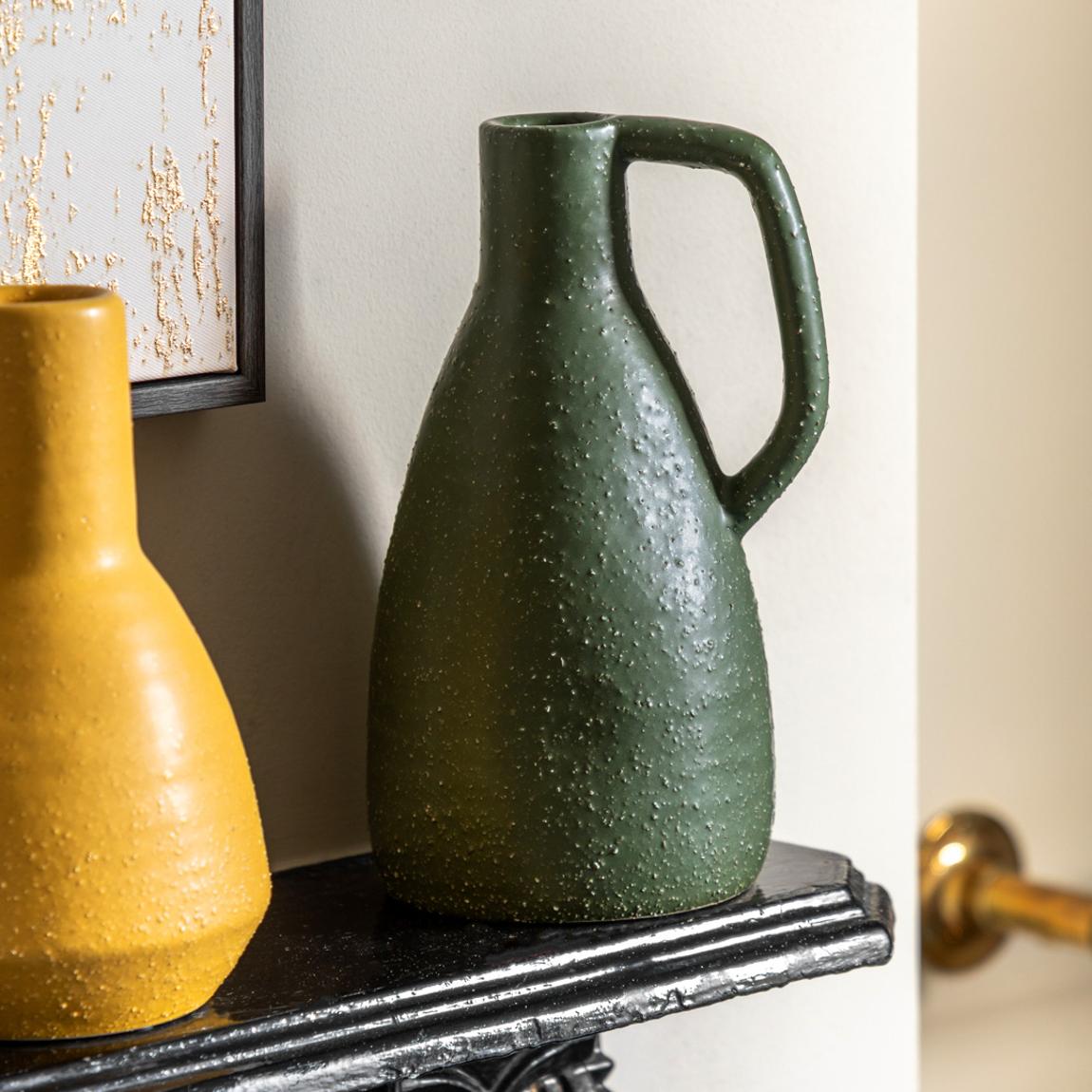 Ojal Ceramic Vase, Olive main product photo