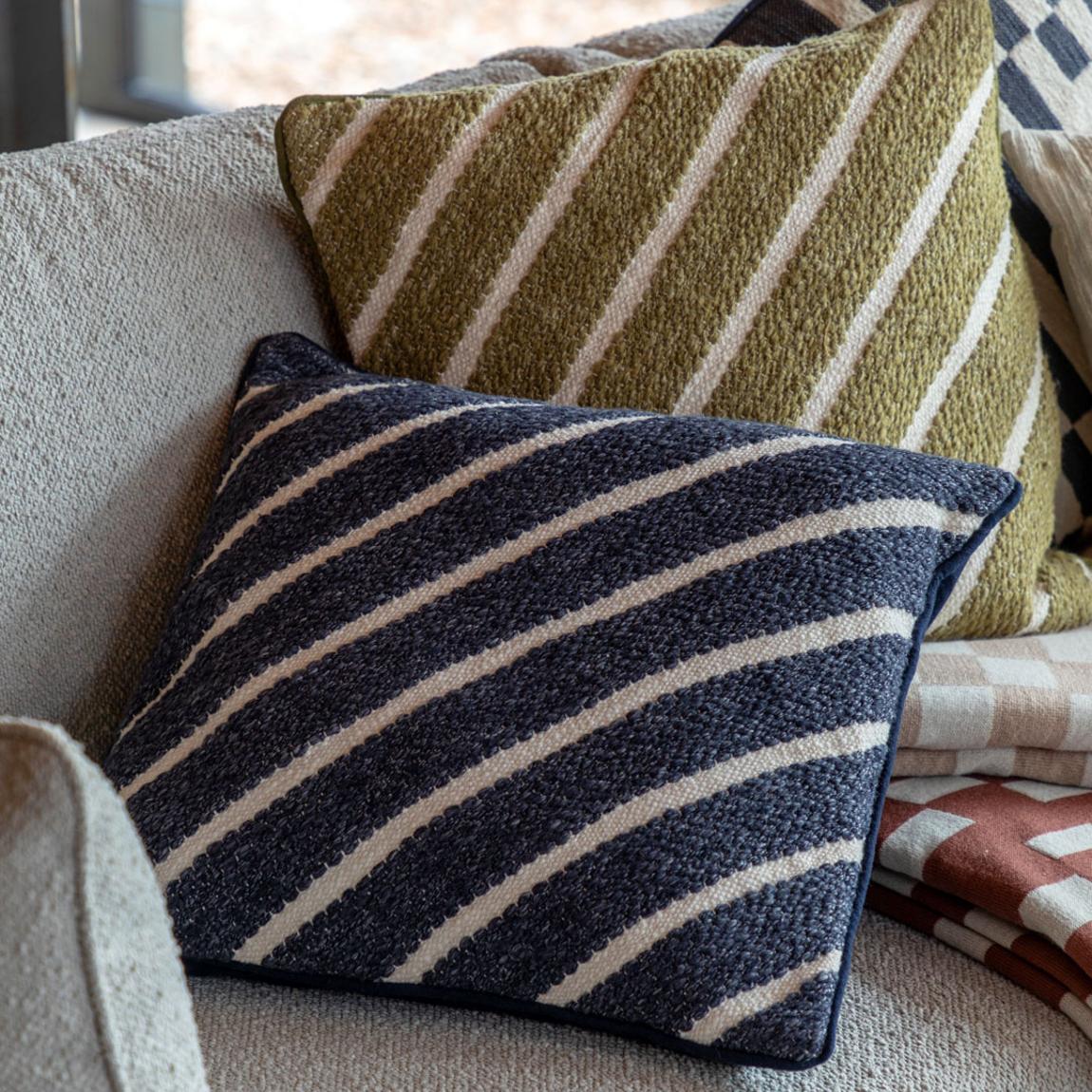 Hemsby Stripe Woven 45x45cm Cushion, Ink main product photo