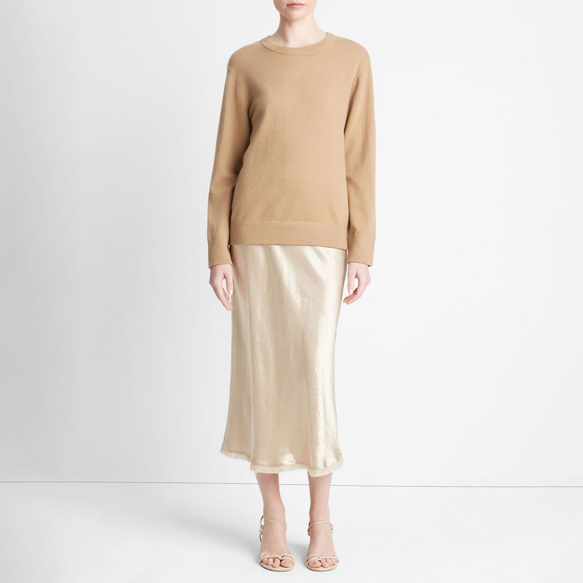 Tan Relaxed Crew Wool and Cashmere Blend Jumper main product photo