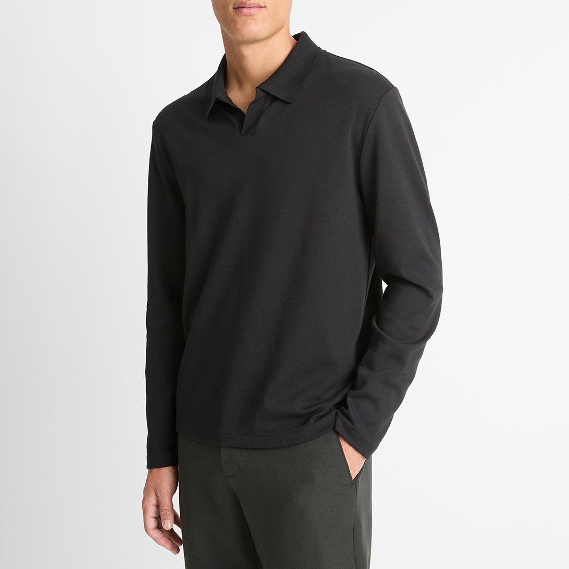 Black Milano Johnny Collar Long Sleeve main product photo