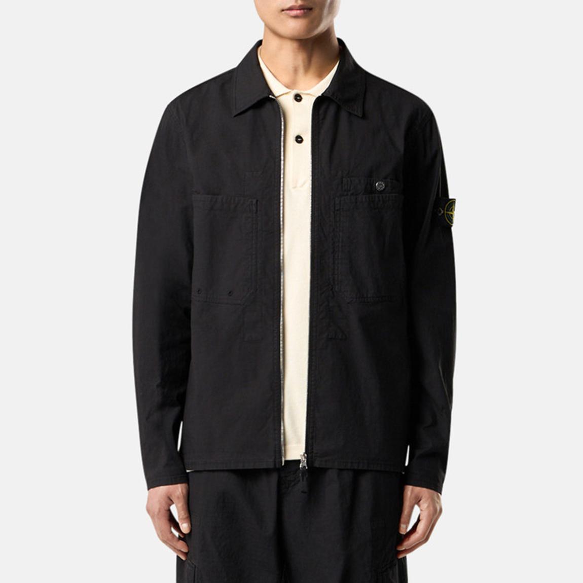 Black Full Zip Overshirt main product photo