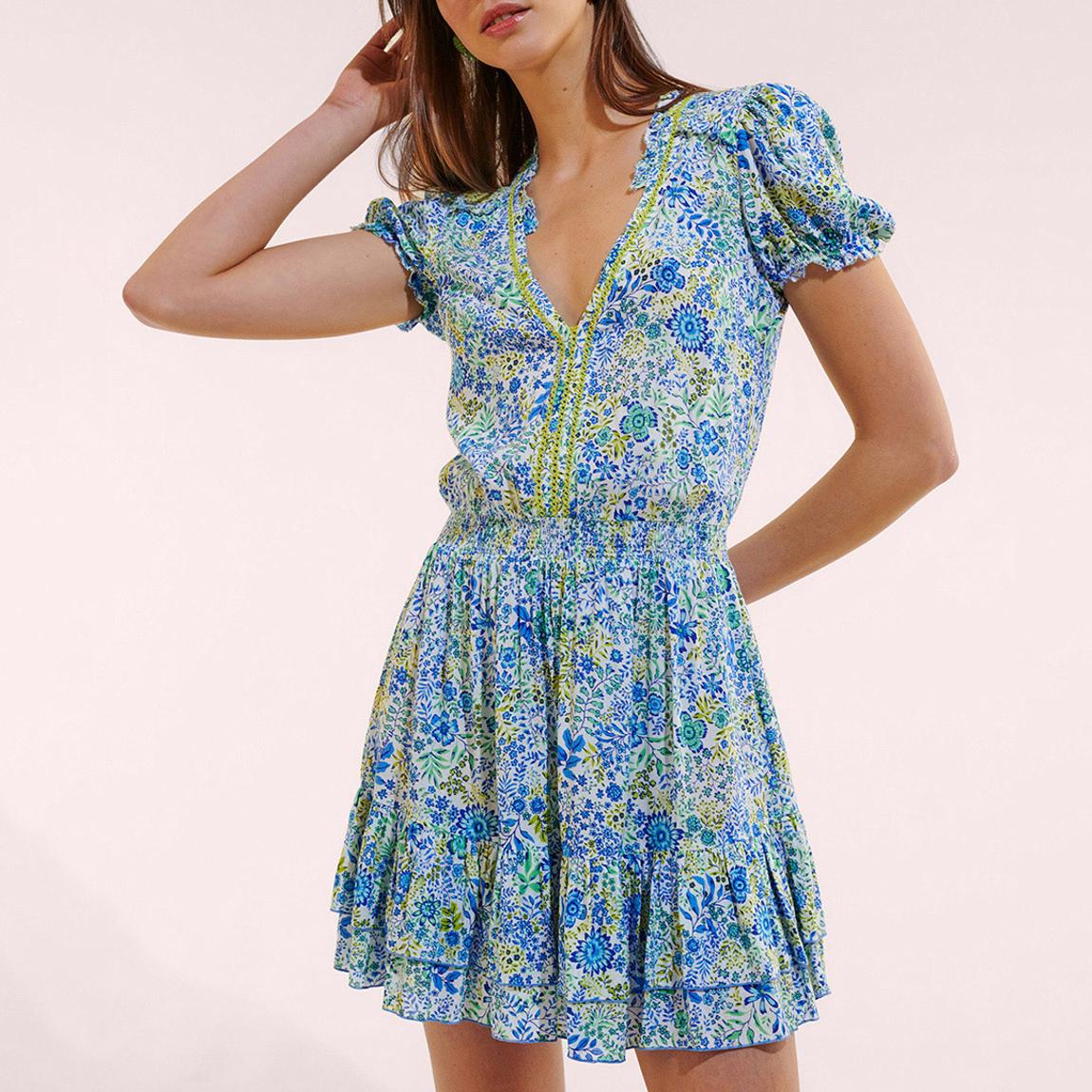 White/Blue Bibi Mini Dress main product photo