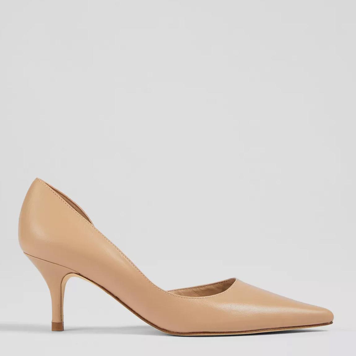 Beige Hazel Leather Court Shoes main product photo