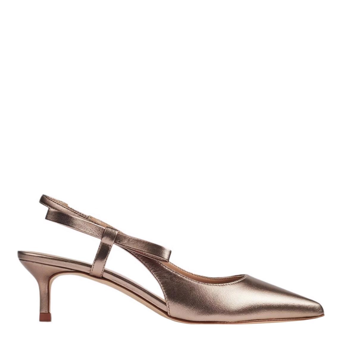 Bronze Barette Leather Kitten Heeled Shoes main product photo