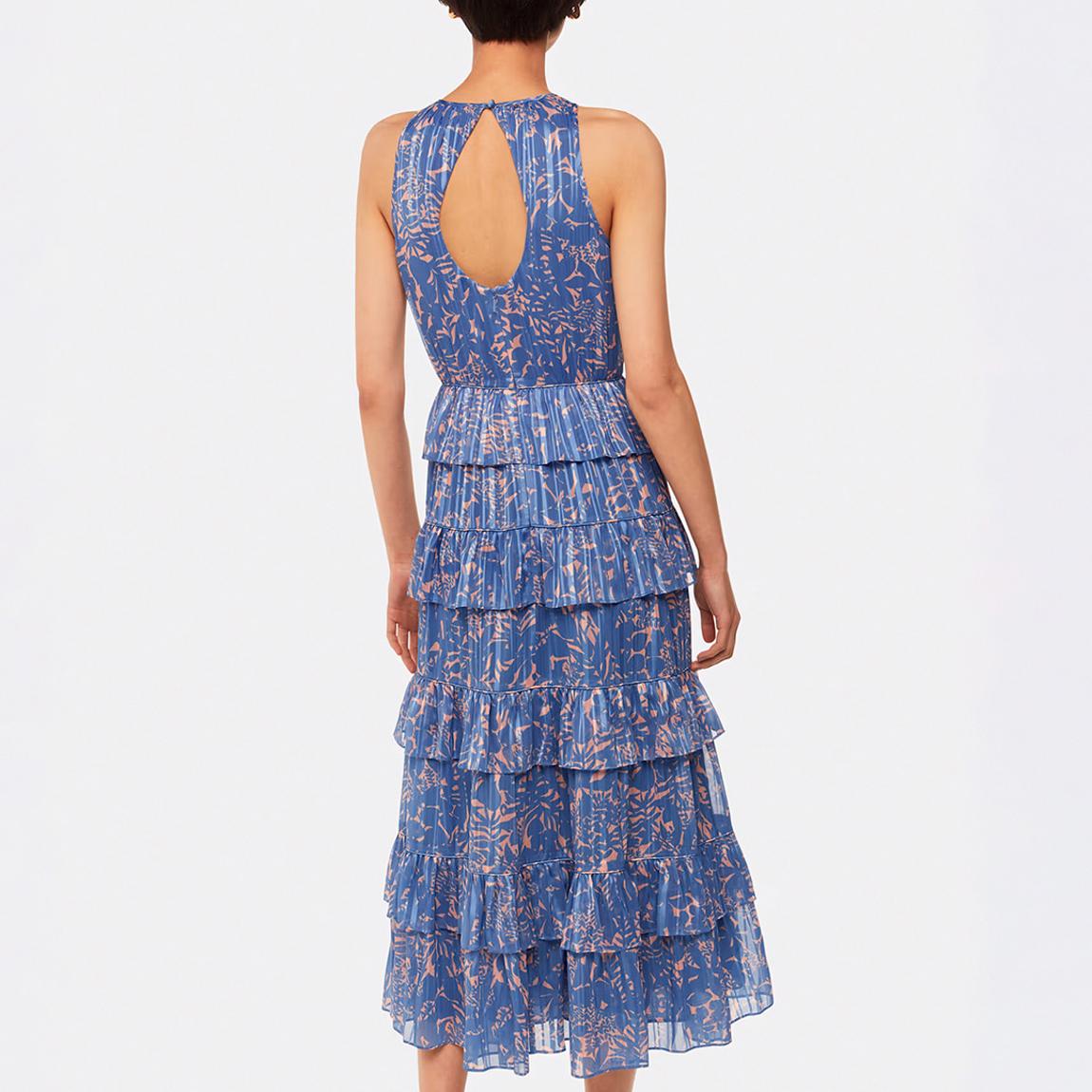 WHISTLES Purple Tropical Leaves Paloma Midi Dress - BrandAlley WHISTLES Purple Tropical Leaves Paloma Midi Dress - BrandAlley