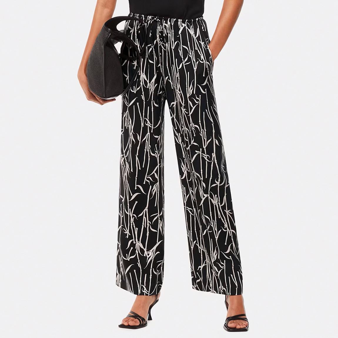 Black/ White Bamboo Shoots Print Trouser main product photo