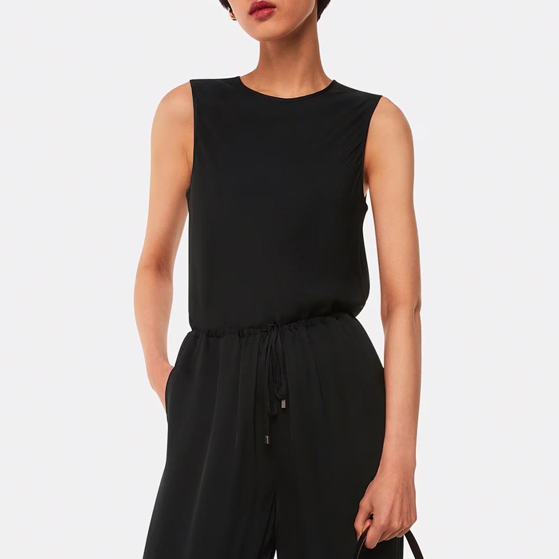 WHISTLES Black Clara Longline Tank Top - BrandAlley