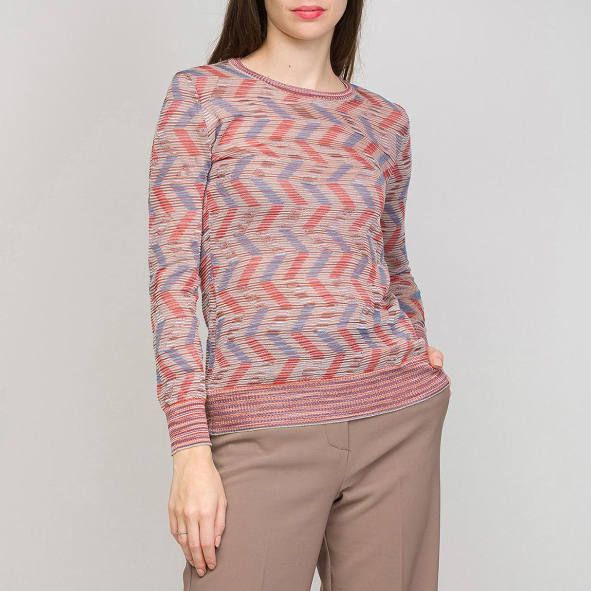 Pink Zig Zag Wool Blend Top main product photo