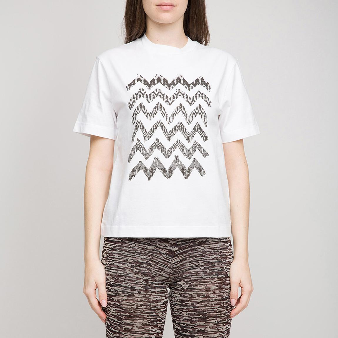 White/Black Printed Zig Zag T-Shirt main product photo