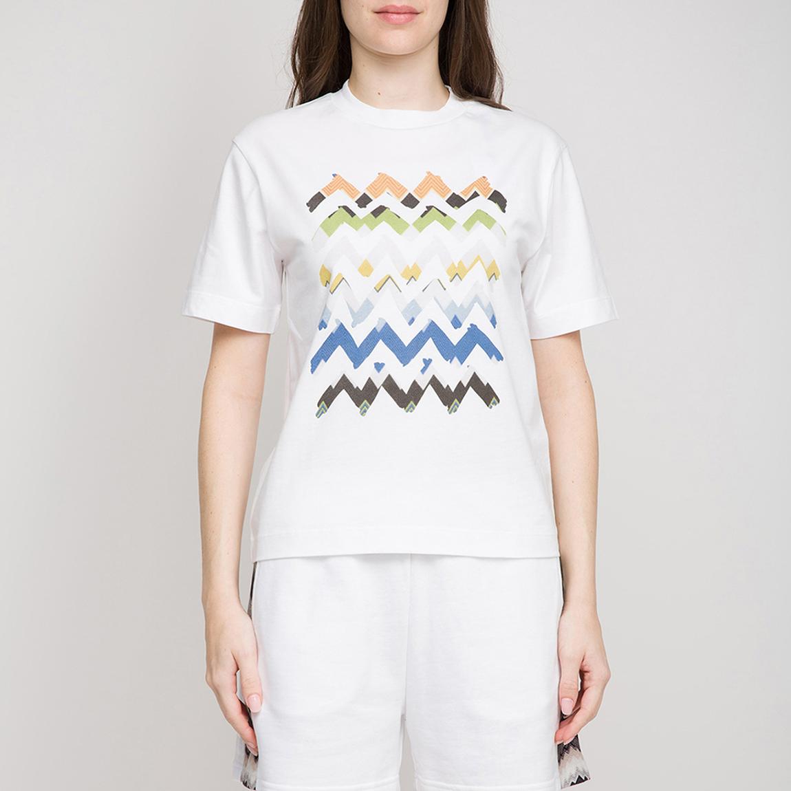 White/Multi Printed Zig Zag T-Shirt main product photo