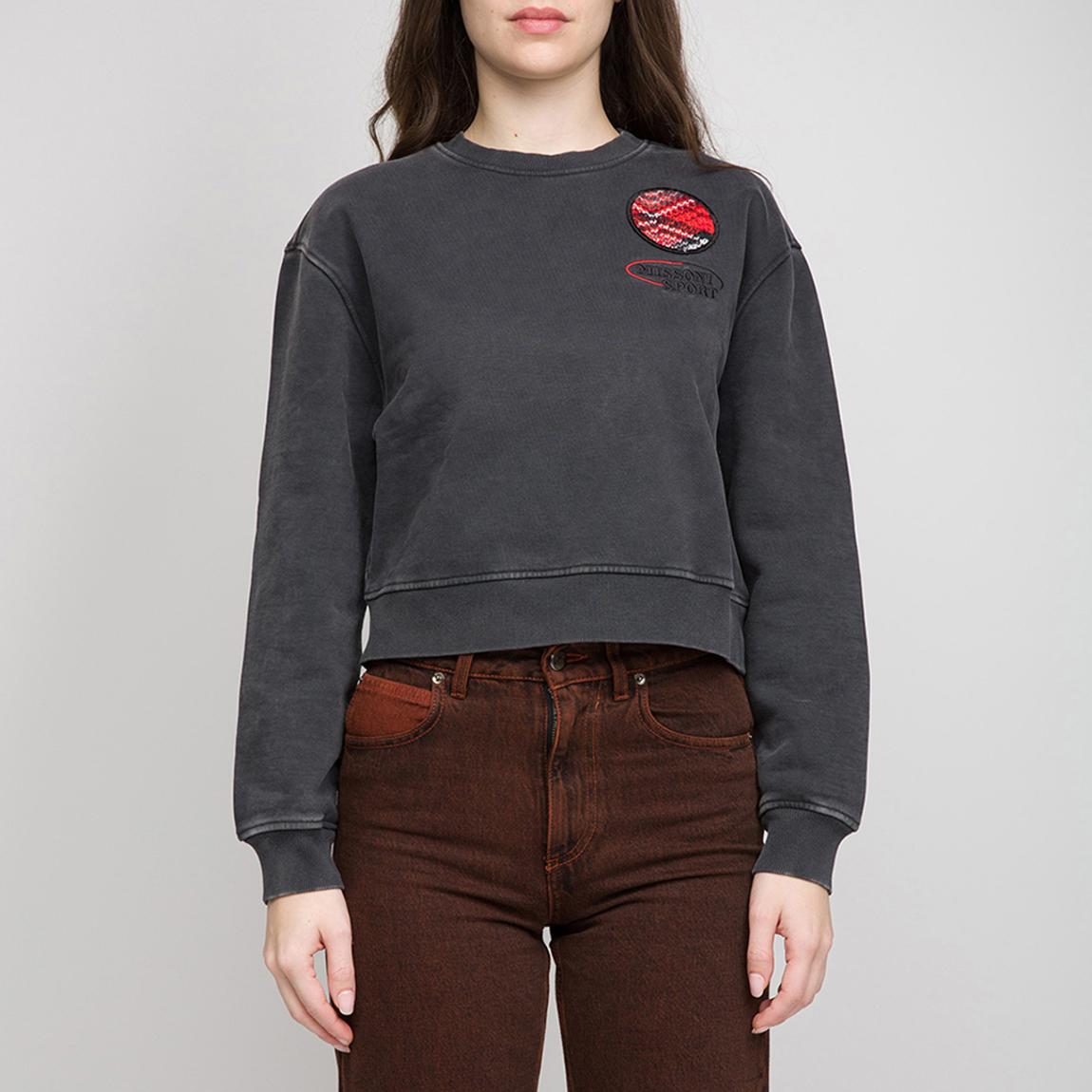 Black Washed Patchwork Sweatshirt main product photo