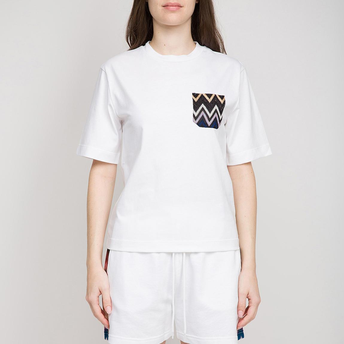 White/Black Contrast Pocket T-Shirt main product photo