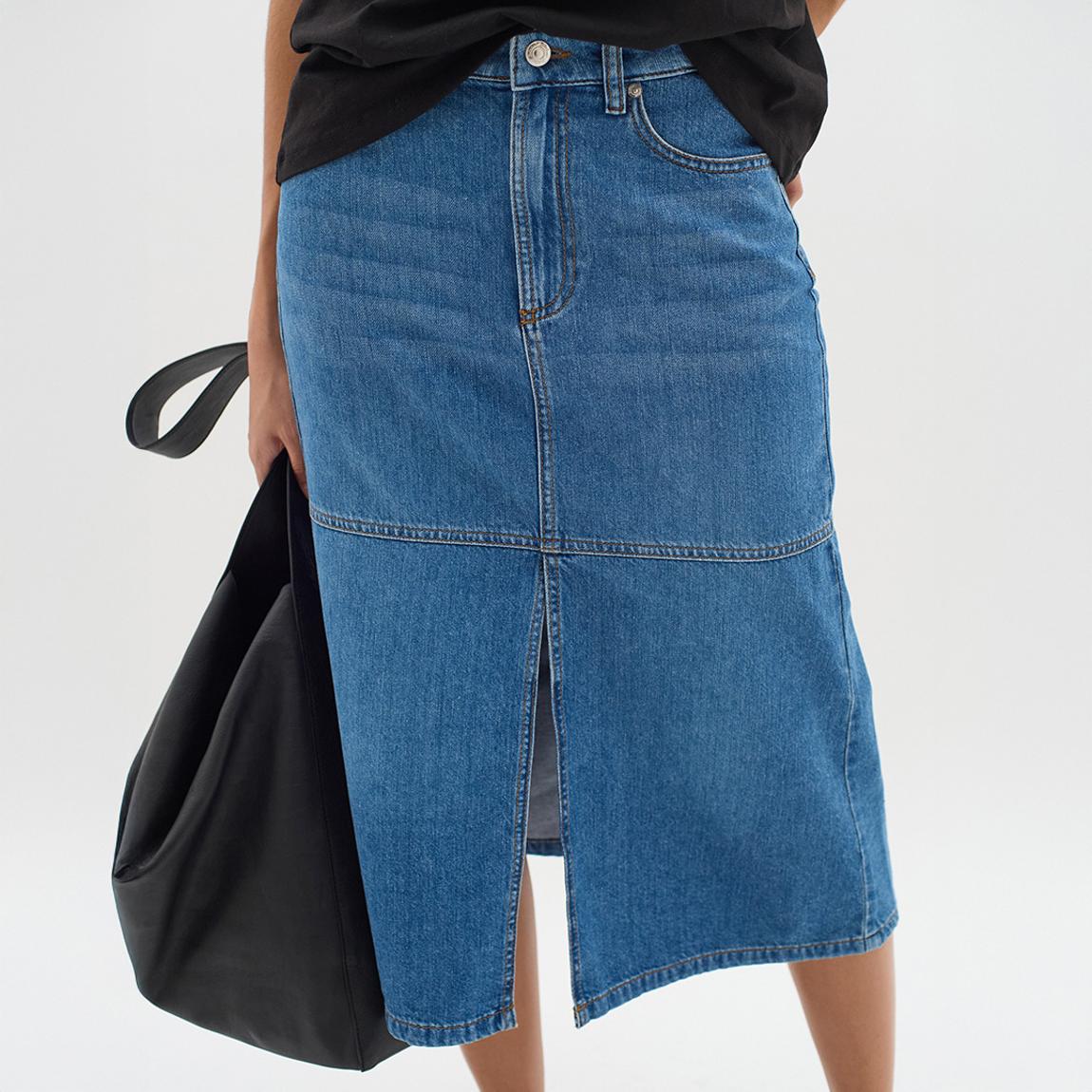 Mid Blue Liva Pheiffer Denim Skirt main product photo