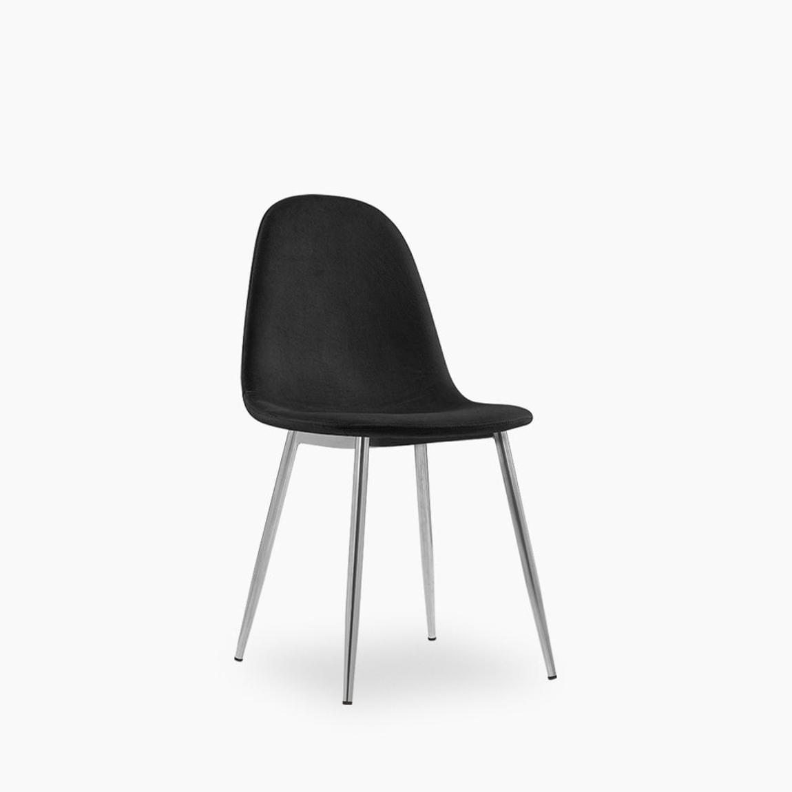 Rayner Dining Chair, Black Velvet & Chrome main product photo