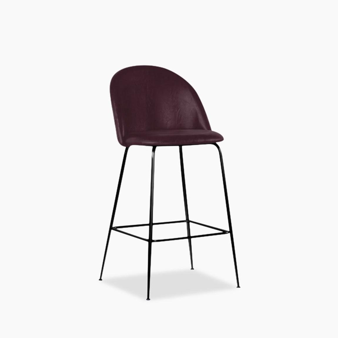 Heather Kitchen Stool, Dark Red & Black main product photo