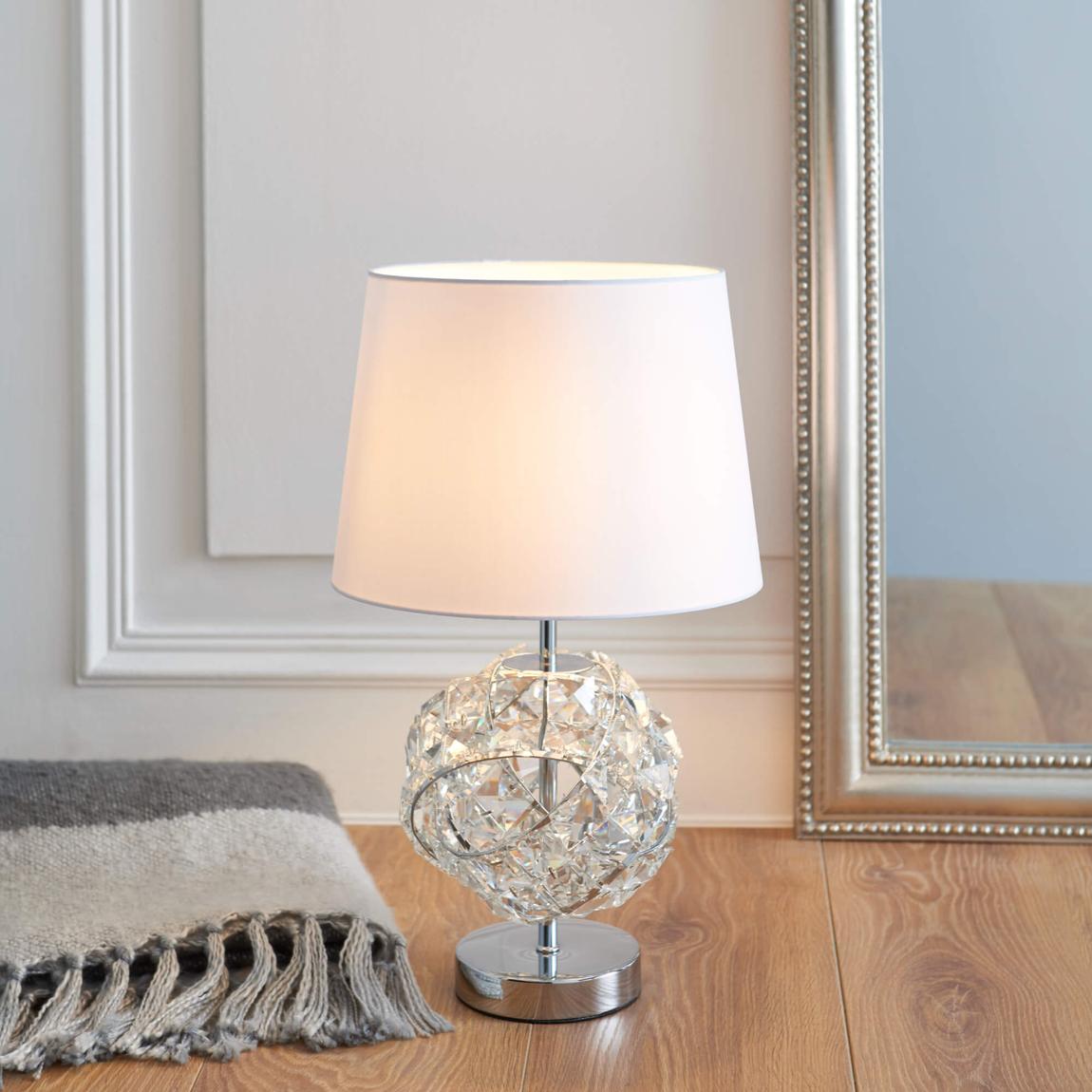Monaco Chrome and Glass Table Lamp main product photo