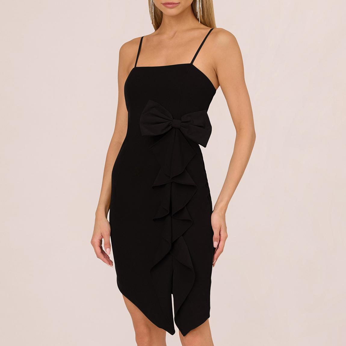 princess polly baby blue dress Adrianna Papell Black Ruffle Bow Mini Dress