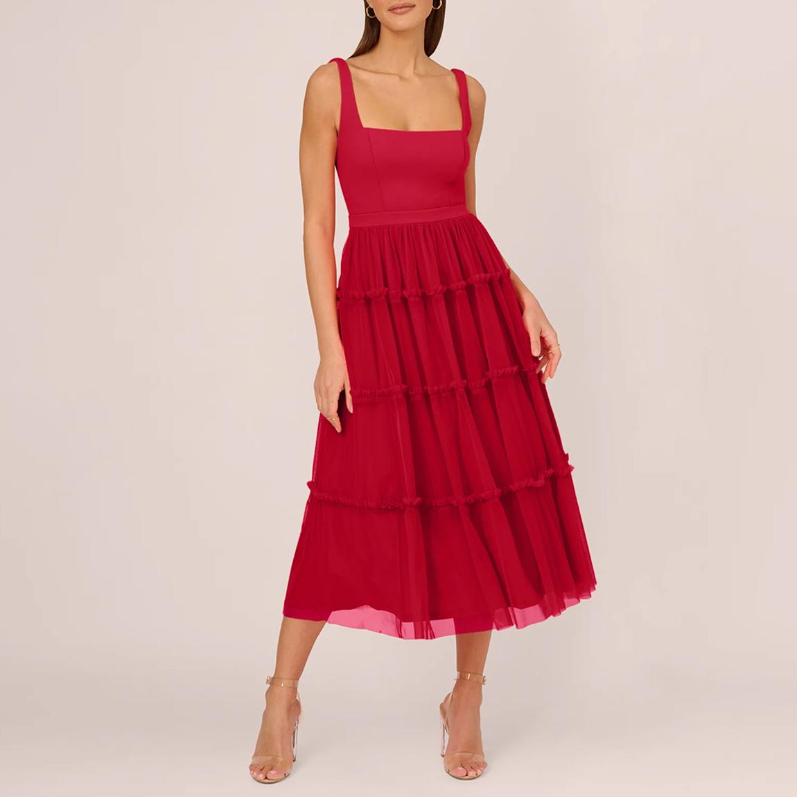 red swing dress uk Jawbreaker Swing Dress in Red Sparkle Laminate