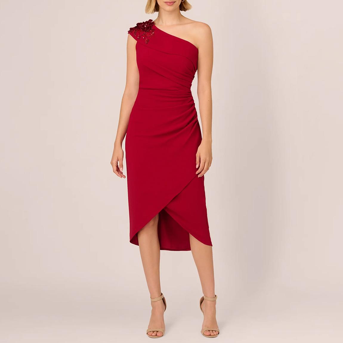 Cranberry Red One Shoulder Dress main product photo