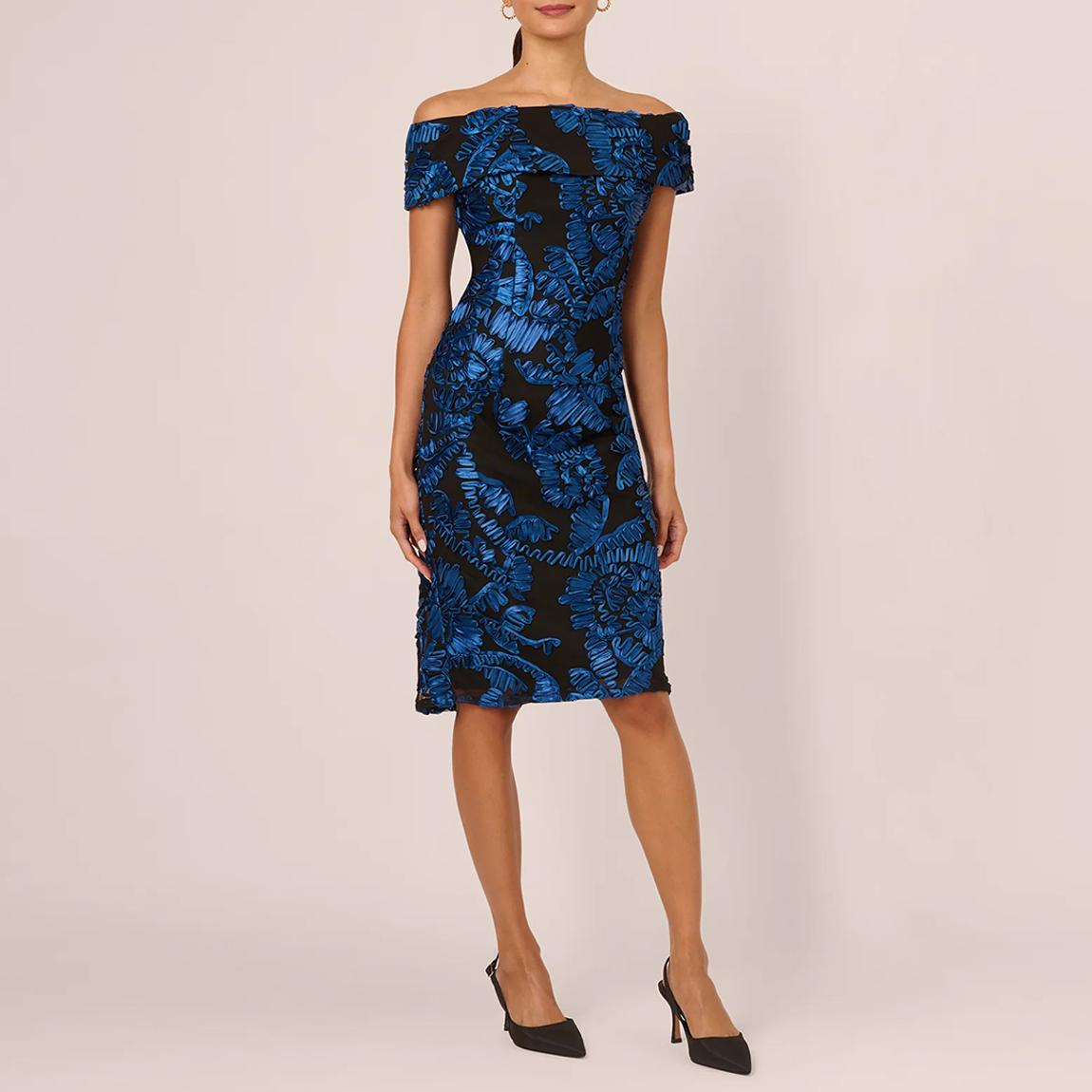 Navy Printed Midi Dress main product photo