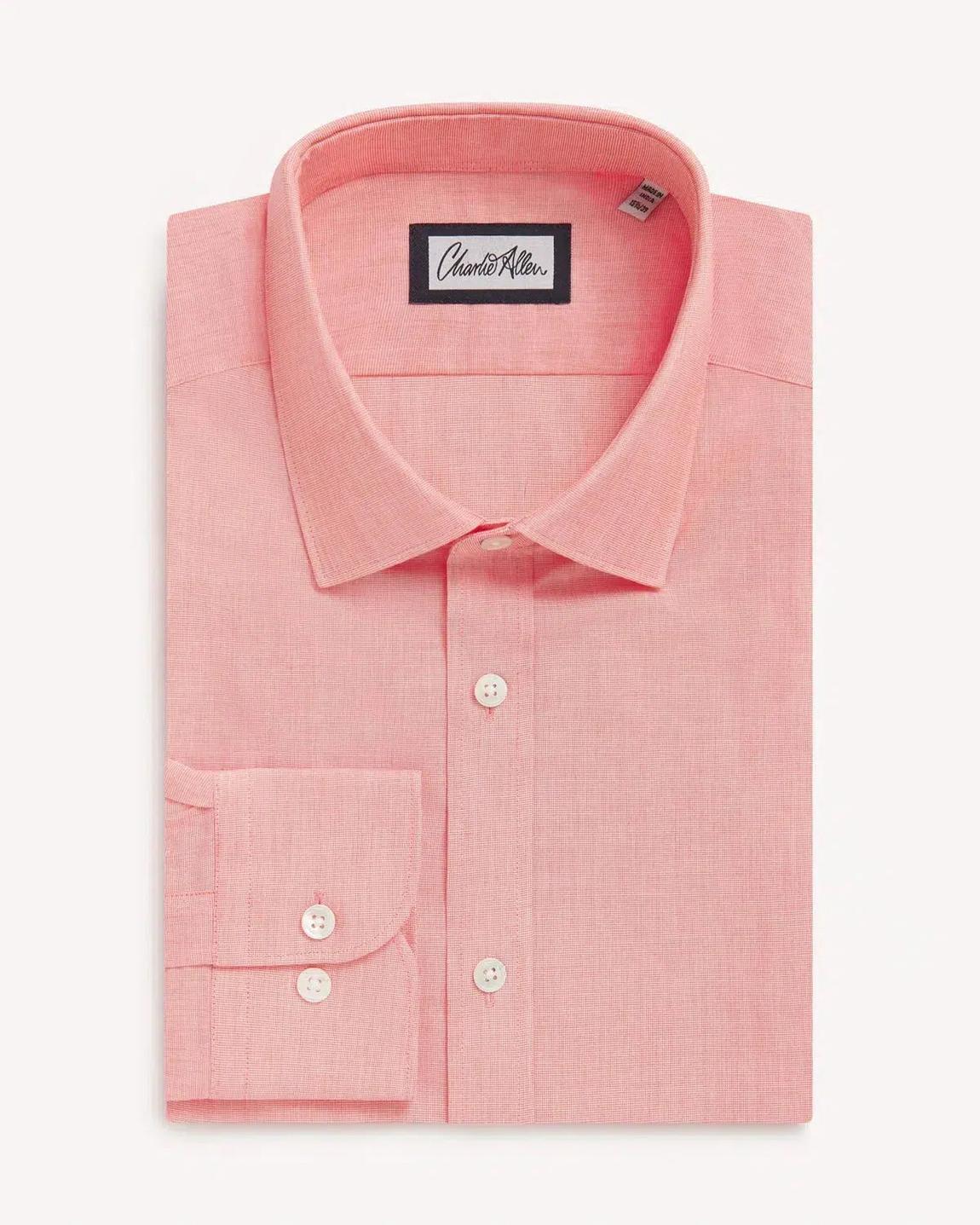 Charlie Allen Tangerine Poplin Shirt - Classic Men's Cotton Shirt main product photo