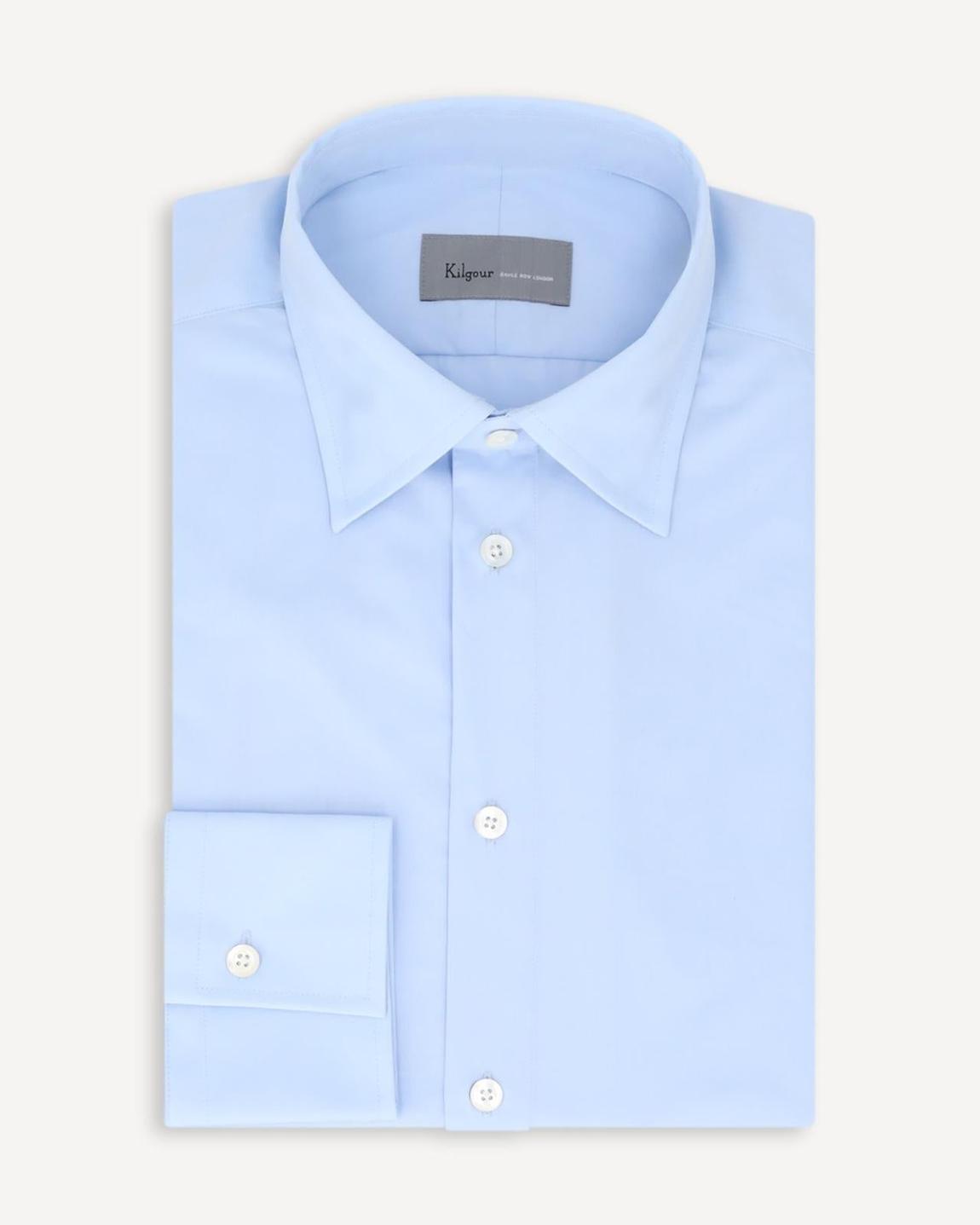 Kilgour Sky Blue Regular Collar Poplin Cotton Shirt for Men main product photo