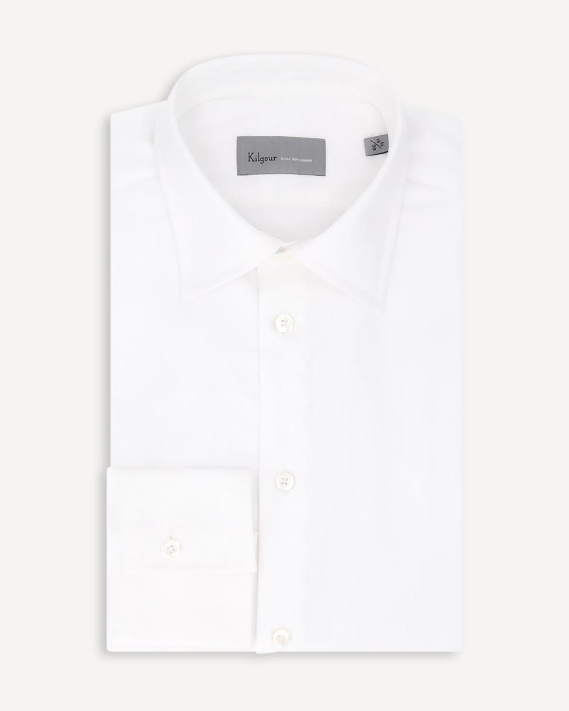 KILGOUR White Dobby Weave Shirt with Regular Collar - Perfect for Travel main product photo
