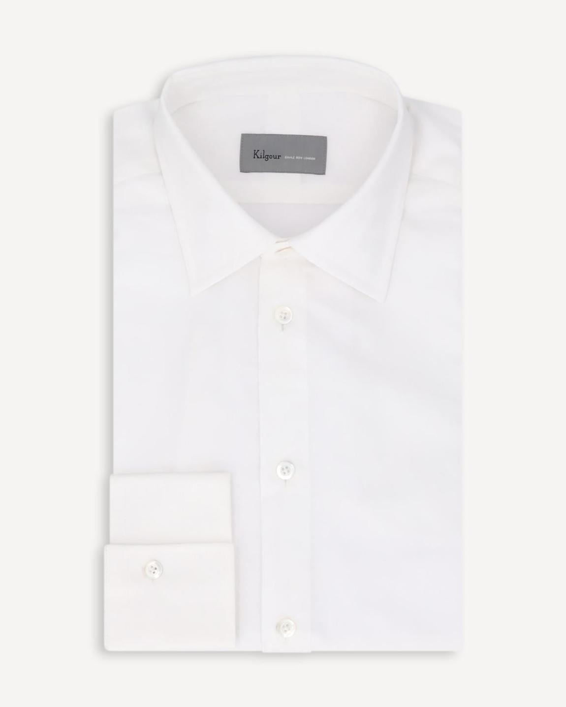 KILGOUR Men's Regular Collar Soft Cotton White Shirt - Tailored Luxury main product photo