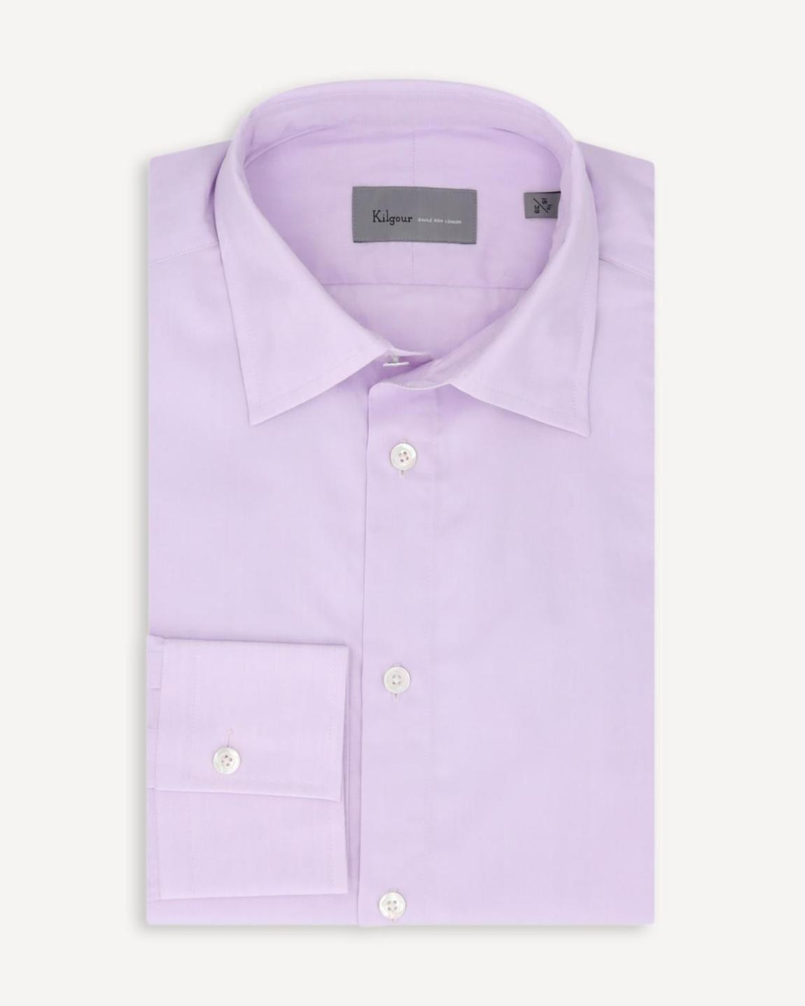 KILGOUR Lilac Regular Collar Poplin Cotton Shirt for Men main product photo