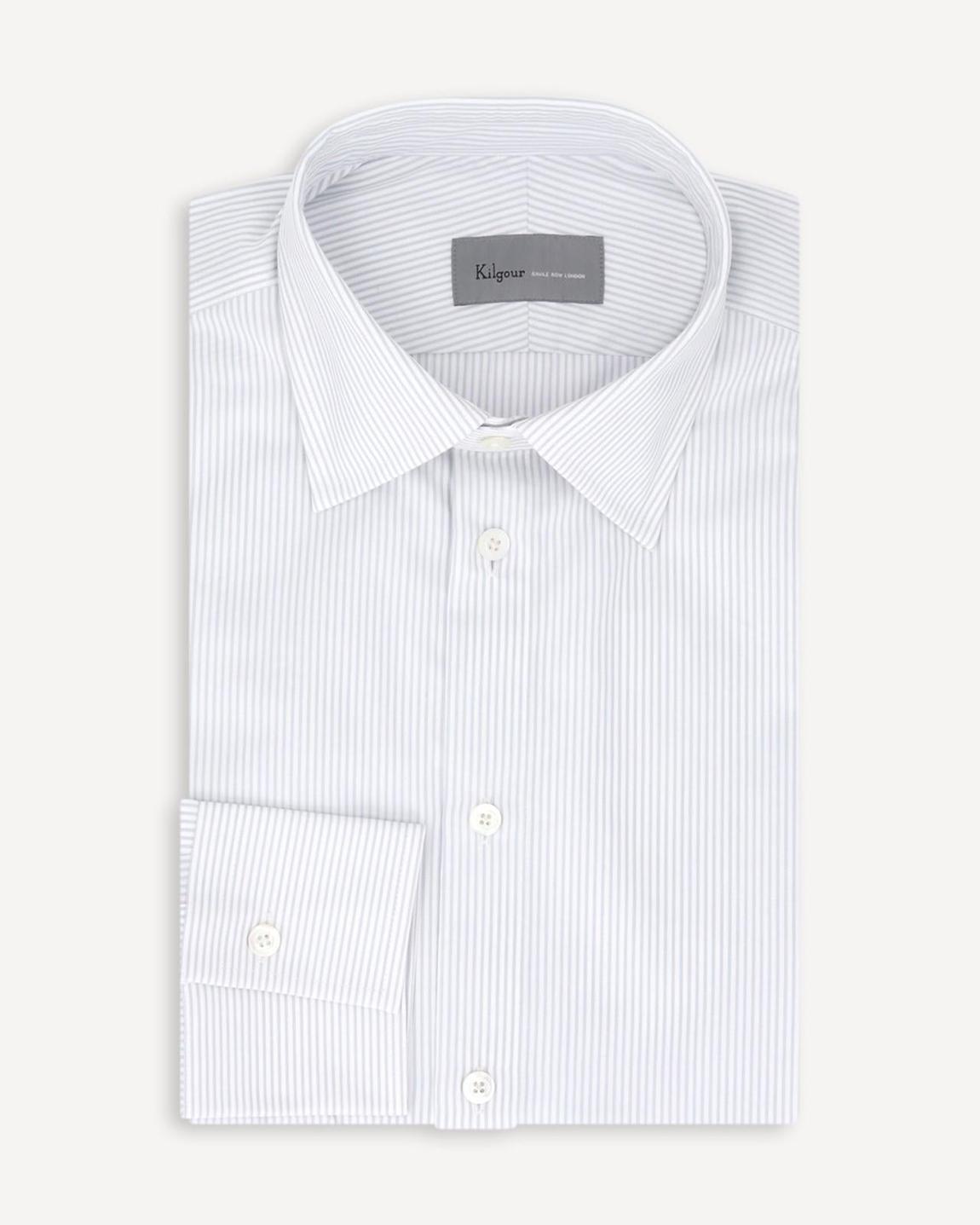 KILGOUR Sky and White Regular Collar City Stripe Shirt for Professionals main product photo