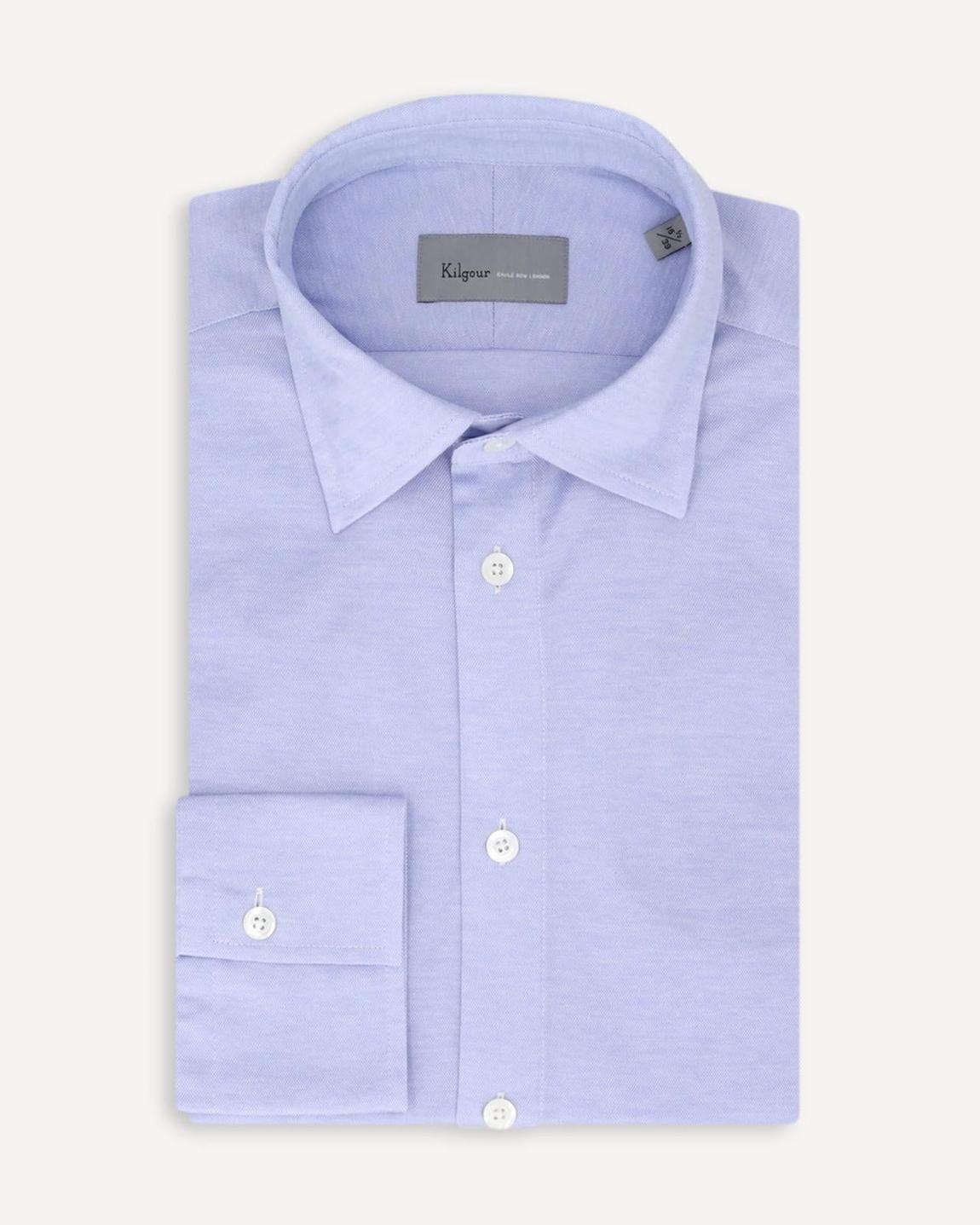 Kilgour Sky Blue Regular Collar Oxford Cotton Shirt main product photo