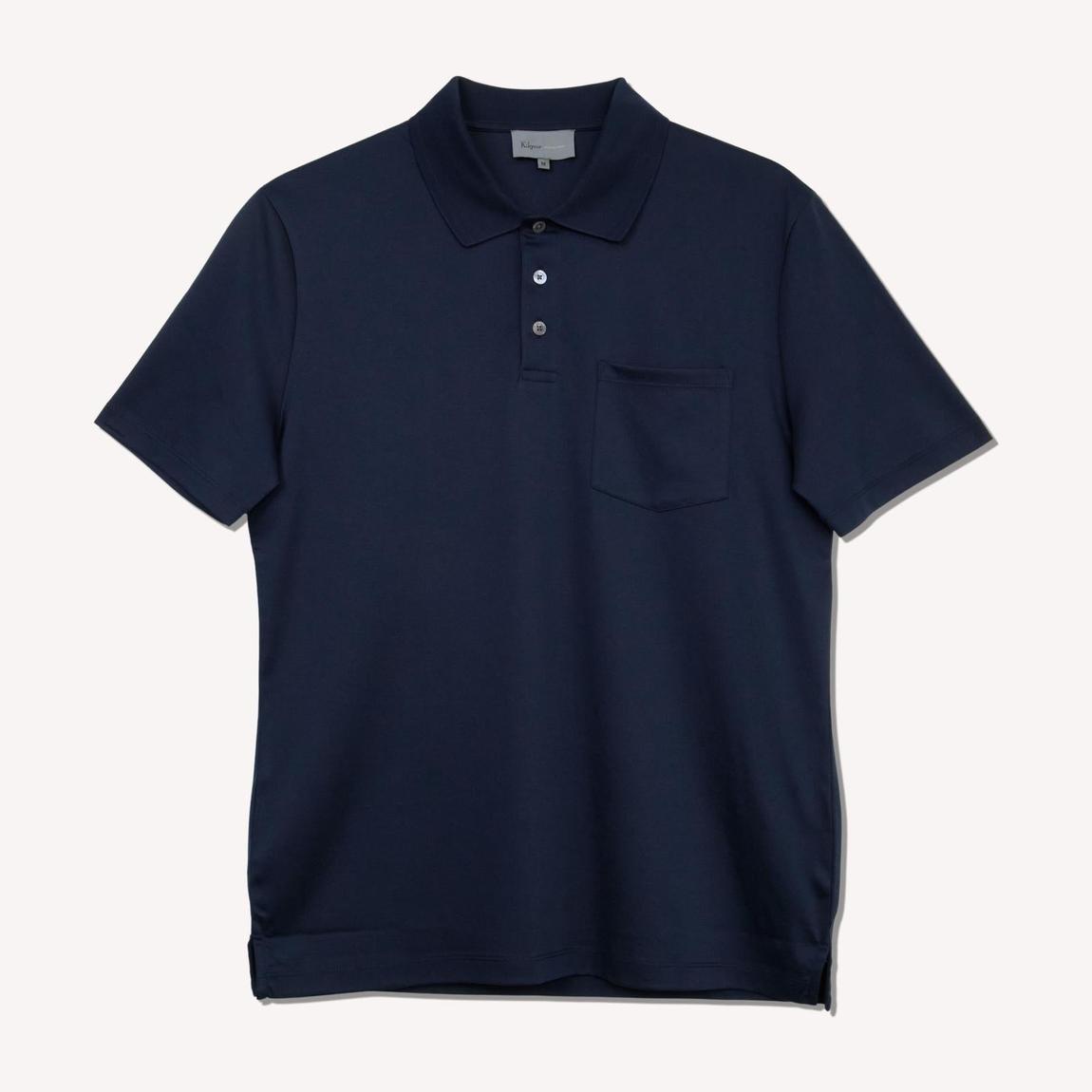Kilgour Navy Blue Classic Fit Short Sleeve Polo Shirt main product photo
