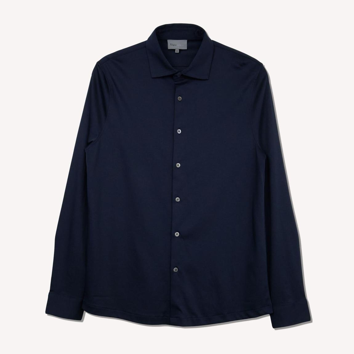 Kilgour Navy Classic Fit Jersey Shirt - Timeless Elegance for Everyday Wear main product photo