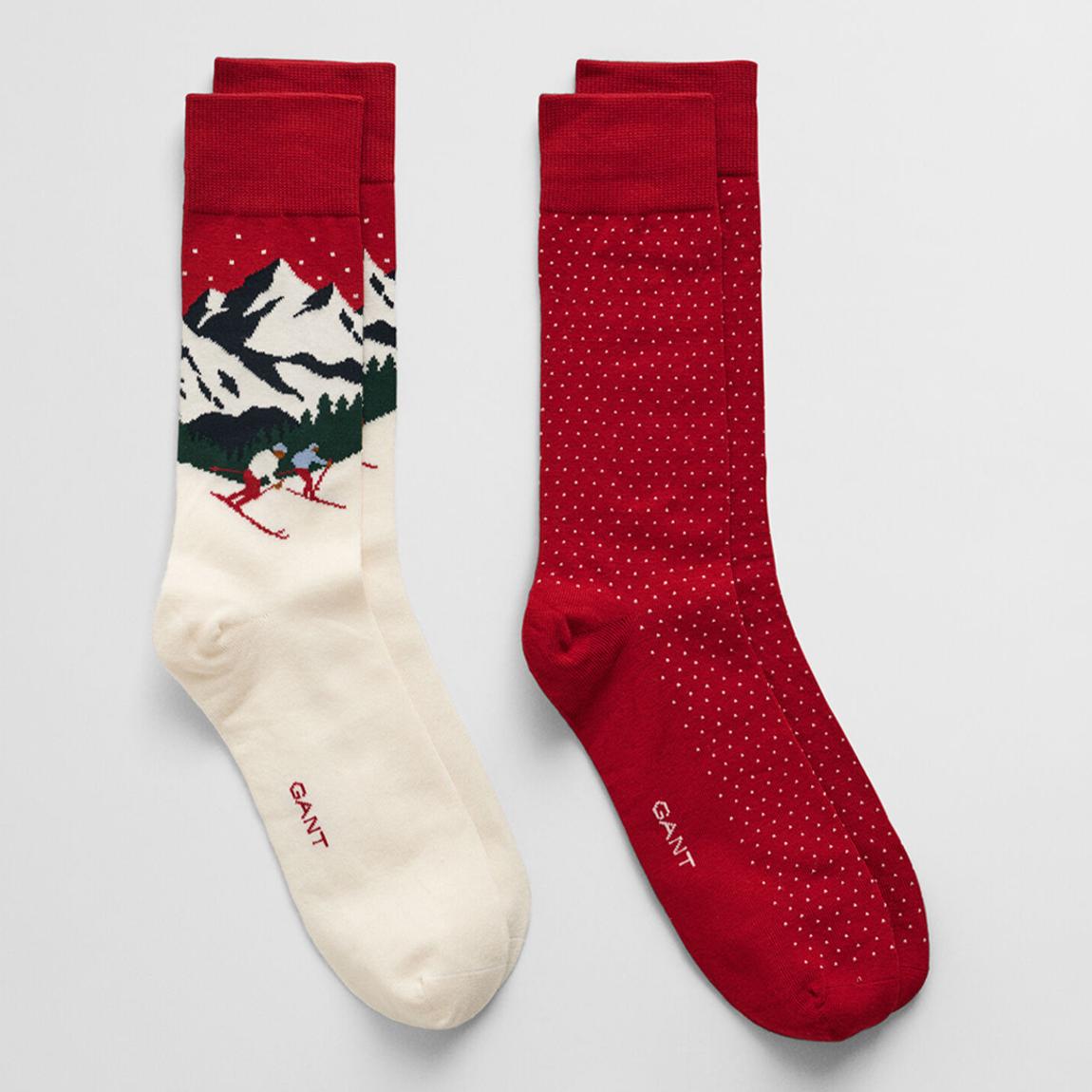 Red Skiers Artwork Socks 2-Pack main product photo