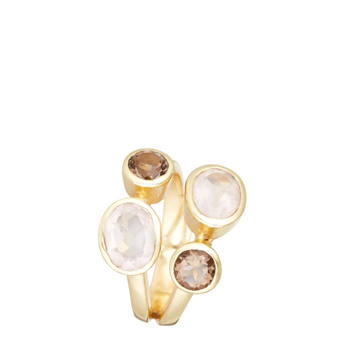 Brown Bague Thaïs Quartz Rose Et Quartz Fumé Ring main product photo