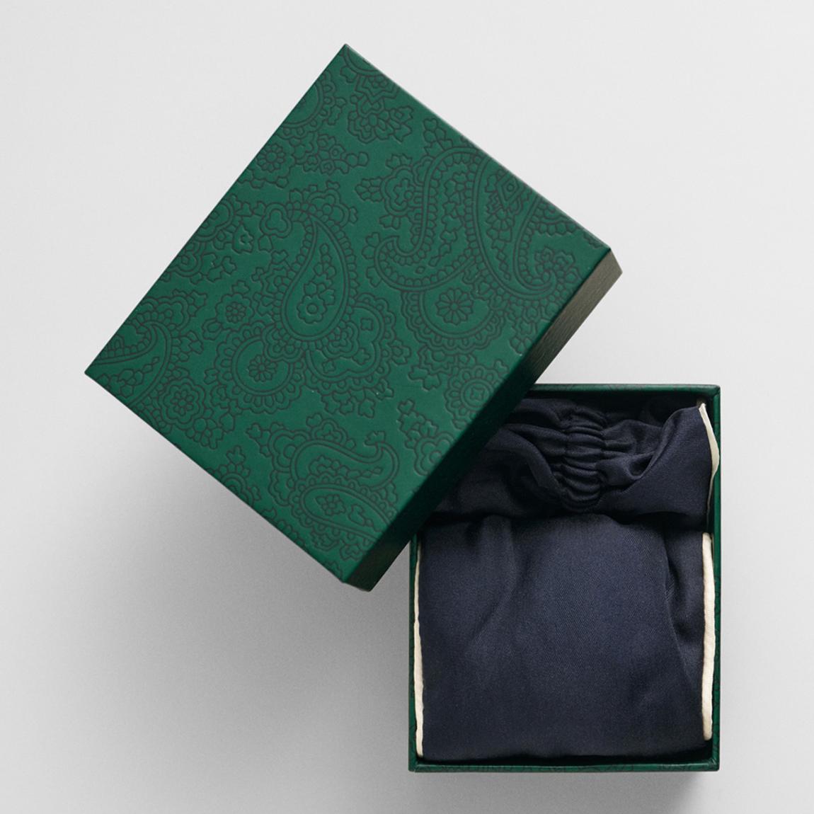 Navy Silk Sleep Mask Scrunchie Gift Set main product photo