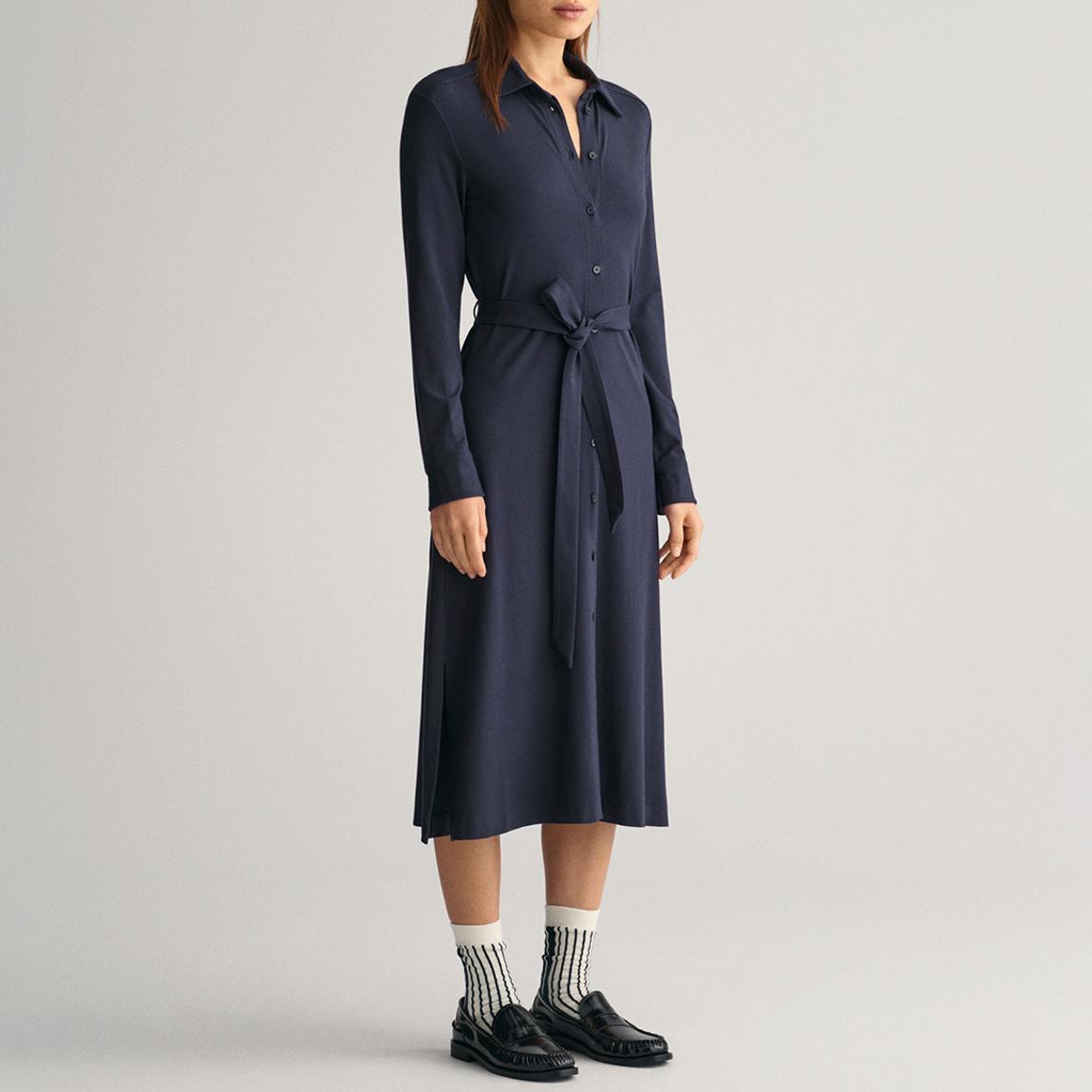 Navy Slim Jersey Shirt Dress main product photo