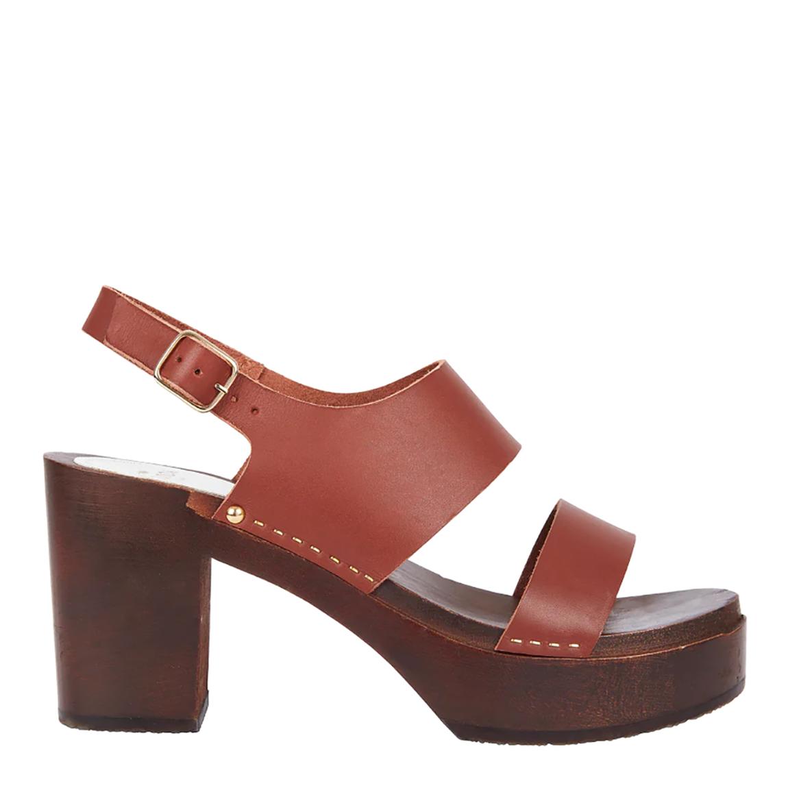 Coffee Chunky Heeled Clogs main product photo